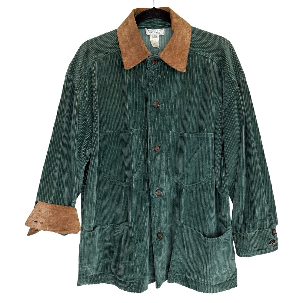 VTG Bergdorf Goodman Corduroy Chore Coat Jacket Large 46" Barn Chore Utility 80s